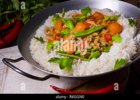 veal fricassee with rice Stock Photo