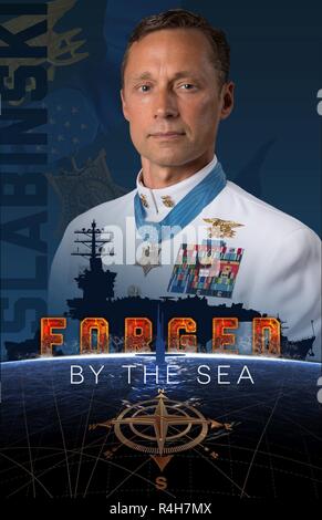 US Navy Forged by the Sea Poster featuring Britt K. Slabinski Stock Photo