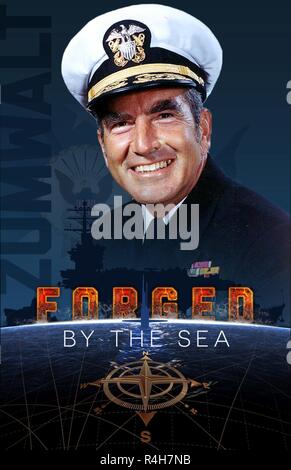 US Navy Forged by the Sea Poster featuring Elmo Zumwalt Jr. Stock Photo