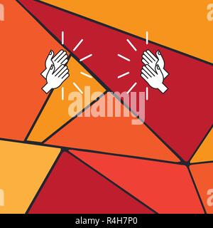 Design business Empty template isolated Minimalist graphic layout template for advertising . Drawing of Hu analysis Hands Clapping with Sound icon on  Stock Vector