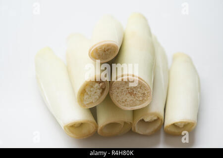 Sugar Cane Flower, also known as Fijian asparagus in Fiji islands, or Telur Tebu in Indonesia. Its scientific name is saccharum edule hasskarl. Stock Photo