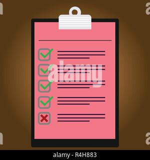 Design business Empty template isolated Minimalist graphic layout template for advertising . Lined Color Vertical Clipboard with Check Box Vector Blan Stock Vector