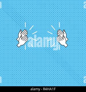 Business Empty template for Layout for invitation greeting card promotion poster voucher. Drawing of Hu analysis Hands Clapping with Sound icon on Sea Stock Vector