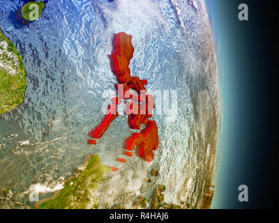 Philippines in red from space Stock Photo