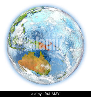 Papua New Guinea on Earth isolated Stock Photo