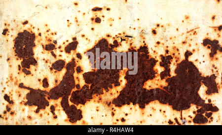 texture of rusty iron, cracked paint on an old metallic surface, rusty metal background Stock Photo
