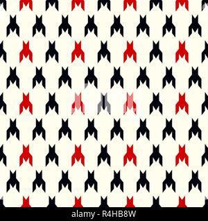 Hounds-tooth seamless vector pattern. Geometric print in black and red color . Classical English background Glen plaid Glenurquhart check for fashion  Stock Vector
