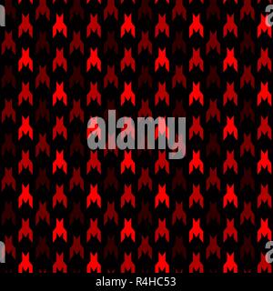 Houndstooth checkered seamless pattern in red yellow black and white, vector eps 10 Stock Vector