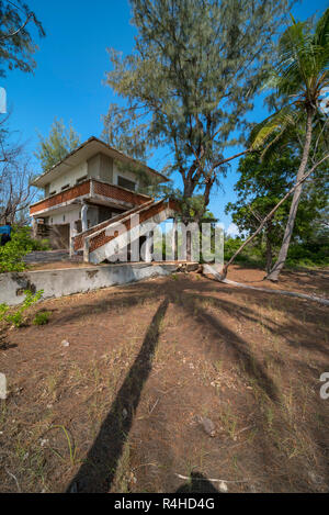 The abandoned hotel on Paradise, Santa Carolina Island in Mozambique. Stock Photo