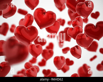 Blurred Hearts Background For Your Design. Many Random Falling Hearts.  Valentines Background For Greeting Card, Invitation, Banner, Wallpaper,  Flyer. Vector Illustration. Royalty Free SVG, Cliparts, Vectors, And Stock  Illustration. Image 105315660.