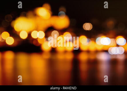 Abstract background with bokeh de focused lights. Lights of night city Stock Photo