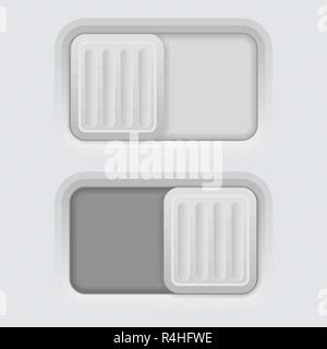 Slider gray 3d push buttons Stock Vector