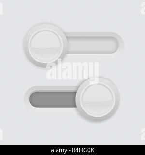 Slider gray 3d push buttons Stock Vector