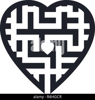 Maze in heart shape Stock Vector