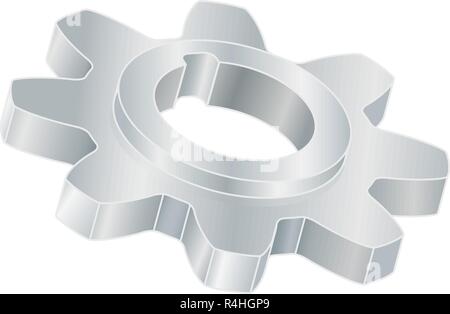 Gear wheel. Metal 3d part Stock Vector