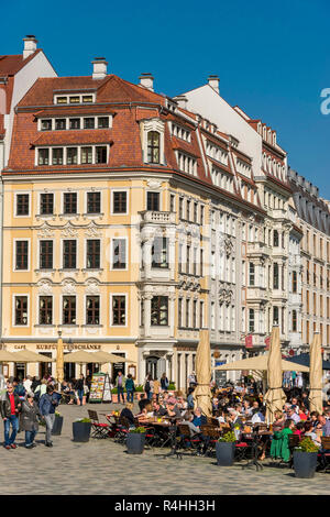 Dresden, reconstructed baroque constructions in the new market, rekonstruierte Barockbauten am Neumarkt Stock Photo