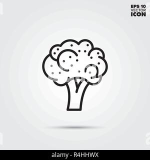 Broccoli line icon. Healthy vegetable vector symbol. Stock Vector