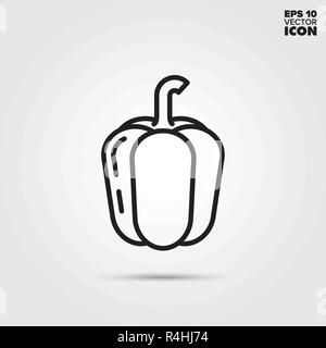 Bell pepper line icon. Healthy vegetable vector symbol. Stock Vector