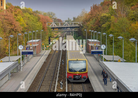 City railroad station, Julius liver bridge, beauty's mountain, Berlin, Germany, S-Bahnhof, Julius-Leber-Bruecke, Schoeneberg, Deutschland Stock Photo
