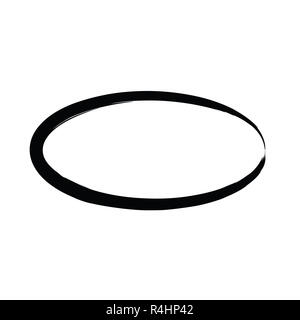 Grunge vector frame oval shape Stock Photo