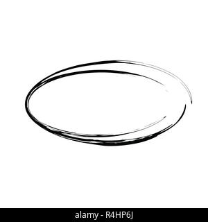 Grunge vector frame oval shape Stock Photo