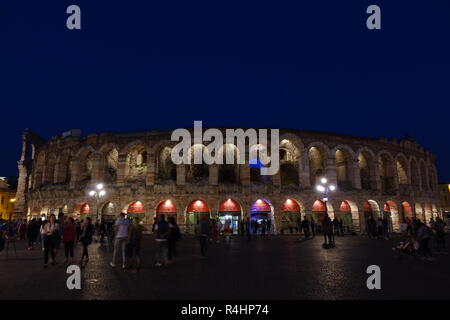 Night view of Arena of Verona