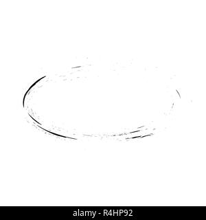 Grunge vector frame oval shape Stock Photo