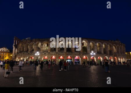 Night view of Arena of Verona