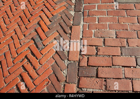 Brick sidewalk on Beacon Street, Back Bay, Boston, Massachusetts, USA Stock Photo