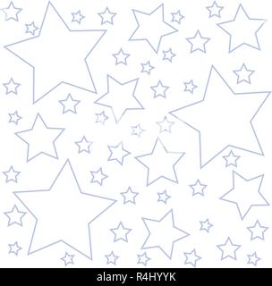 Design business concept Empty copy text for Web banners promotional material mock up template. Outlines of Different Size Star Shape in Random Seamles Stock Vector