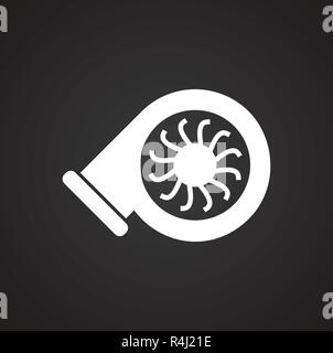 Car booster super charger on black background for graphic and web design, Modern simple vector sign. Internet concept. Trendy symbol for website design web button or mobile app. Stock Vector