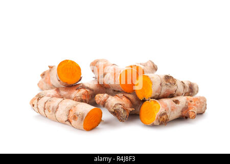 Turmeric rhizome or longa Stock Photo