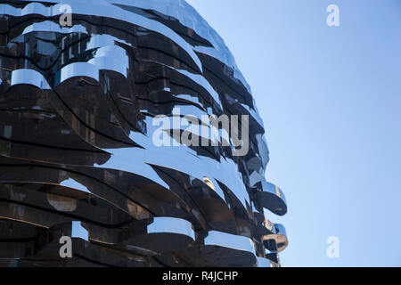 A detail of modern sculpture of Franz Kafka Stock Photo