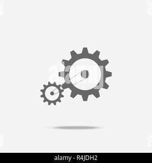 Gear transmission mechanical belt conveyor flat design vector icon with shadow Stock Vector