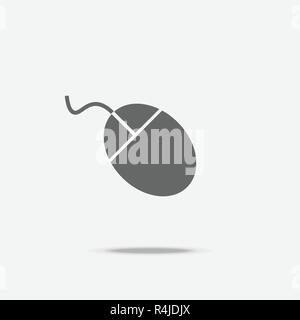 Wired Mouse flat design vector icon Stock Vector