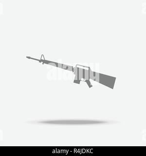 Assault Rifle Flat icon vector with shadow Stock Vector