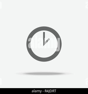 Clock Flat Design vector icon with shadow Stock Vector