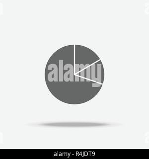 Pie graph chart Flat design vector icon with shadow Stock Vector