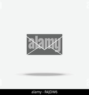 Envelope flat design vector icon with shadow Stock Vector