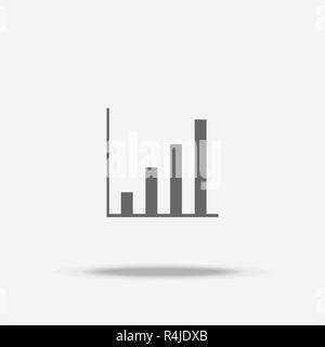 Rise up Bar Graph Flat design vector icon with shadow Stock Vector
