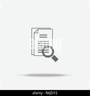 Identify searching Flat design vector icon with shadow Stock Vector
