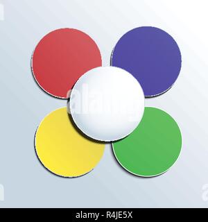 Colorful button on white background for any infographic Stock Vector