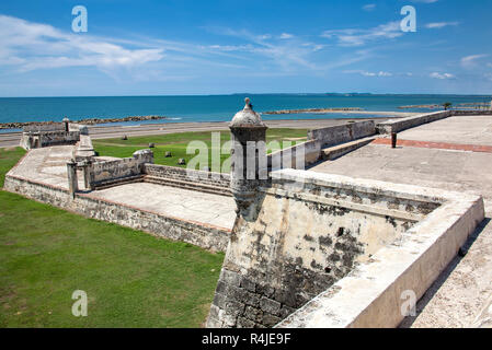 Barrier constructed as part of Cartagena's walls known as El Espigon, El espigon de la Tenaza o Tenaza de Santa Catalina Stock Photo