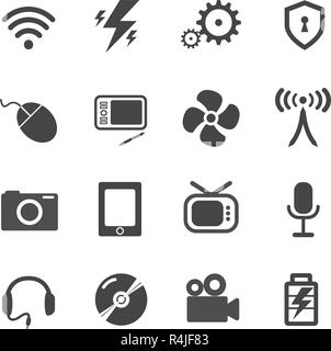 Electronic and electric icon vector set Stock Vector