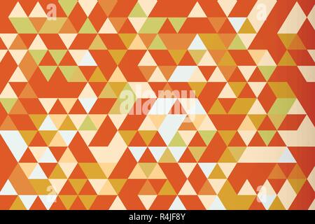Orange mosaic triangle prism vector background, warm tone Stock Vector