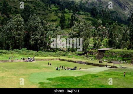 Square - Archeological site in CHAVIN de Huantar. Department of Ancash.PERU                     Stock Photo