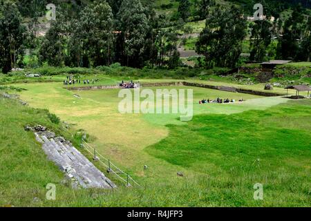 Square - Archeological site in CHAVIN de Huantar. Department of Ancash.PERU                     Stock Photo