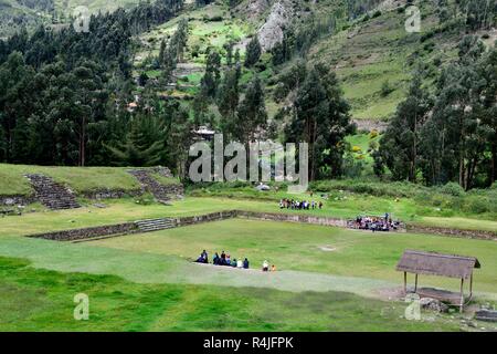 Square - Archeological site in CHAVIN de Huantar. Department of Ancash.PERU                     Stock Photo