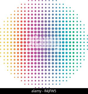 Rainbow Circular dot line. Abstract and Colorful concept. Half tone Illustration vector Stock Vector