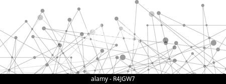 White technology and Science abstract background with grey line dot. Business and Connection concept. Futuristic and Industry 4.0 concept. Internet cy Stock Vector